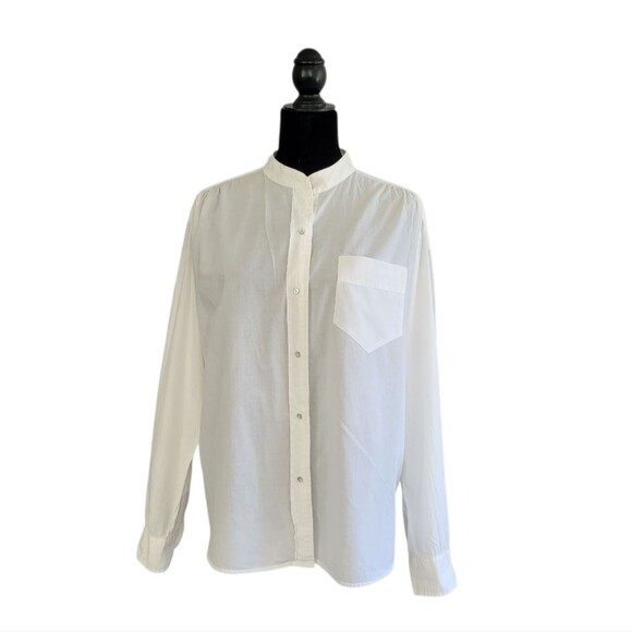 Cali-Dreaming 100% cotton crop button down top white Size L - Picture 1 of 5